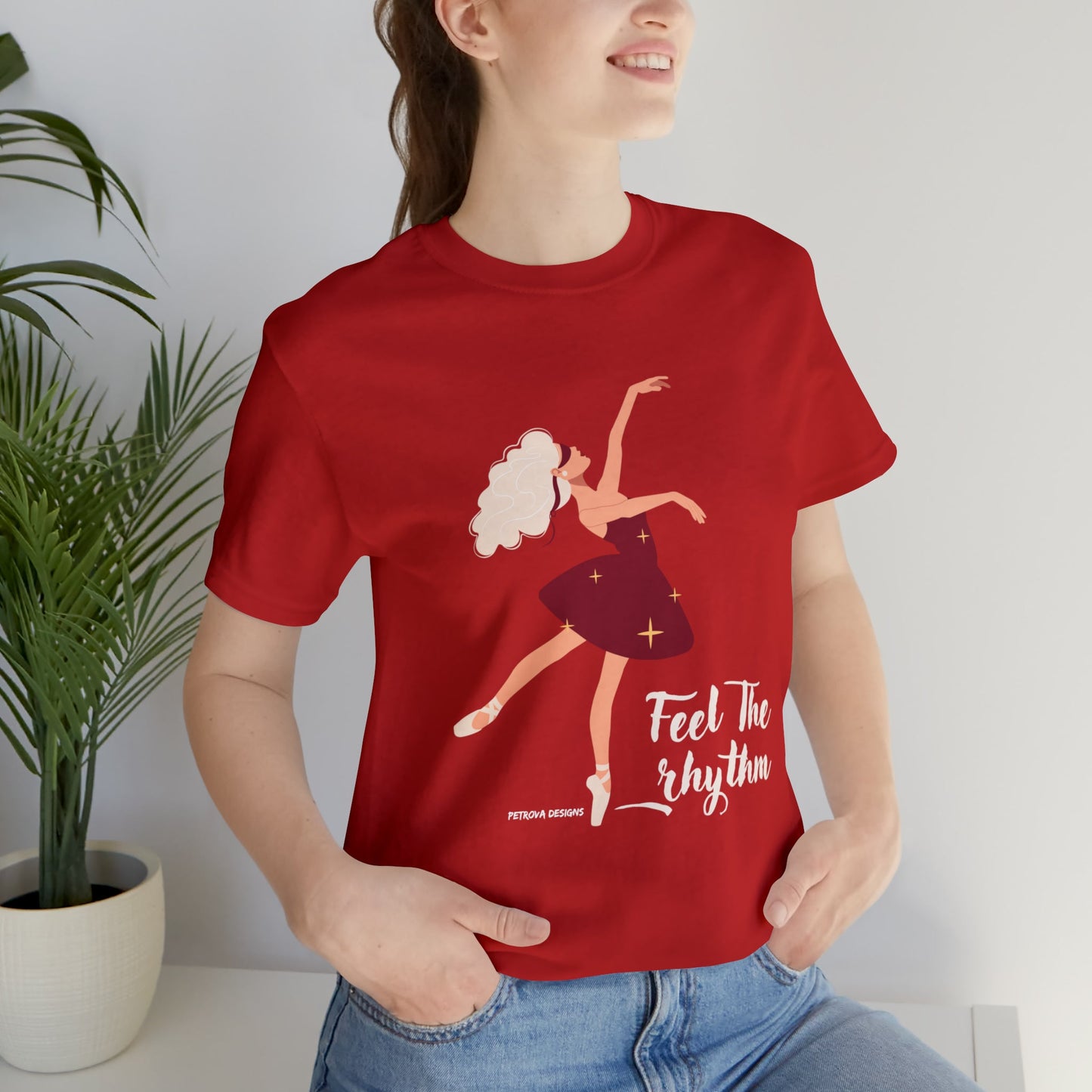 Red T-Shirt Graphic Tees Men's and Women's Bella Canvas Shirts for Black Tshirt Outfit Bachata Dancer Petrova Designs