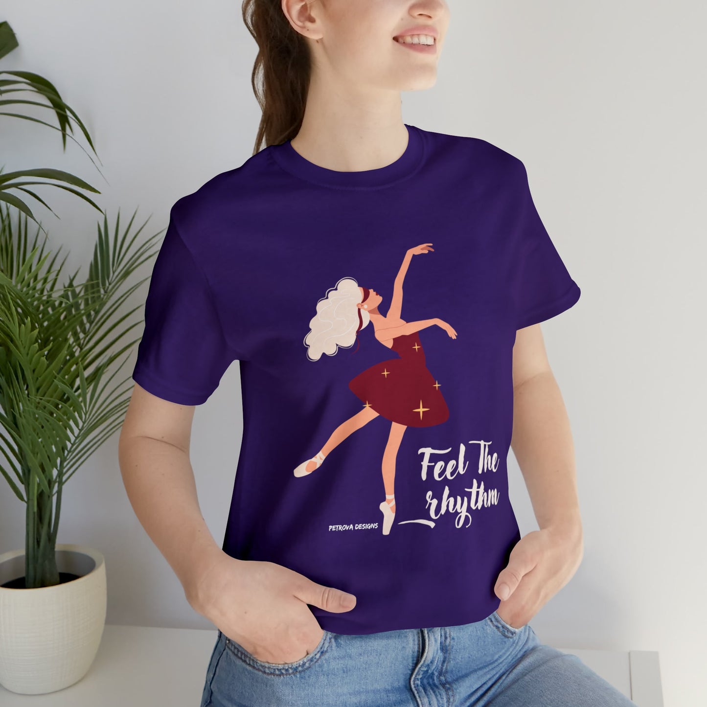 Team Purple T-Shirt Graphic Tees Men's and Women's Bella Canvas Shirts for Black Tshirt Outfit Bachata Dancer Petrova Designs