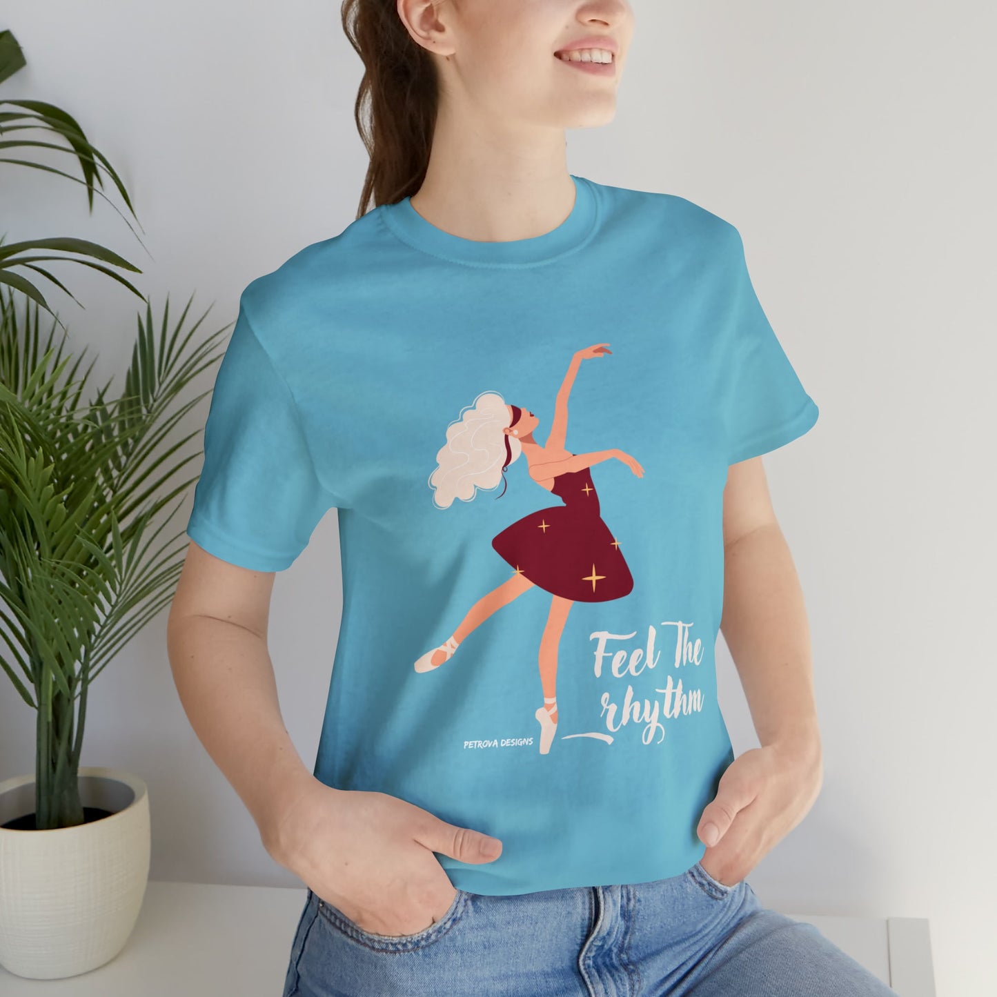 Turquoise T-Shirt Graphic Tees Men's and Women's Bella Canvas Shirts for Black Tshirt Outfit Bachata Dancer Petrova Designs