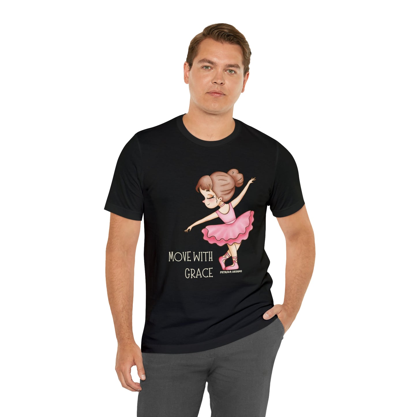 T-Shirt Graphic Tees Men's and Women's Bella Canvas Shirts for Black Tshirt Outfit Ballerina Dancer Petrova Designs
