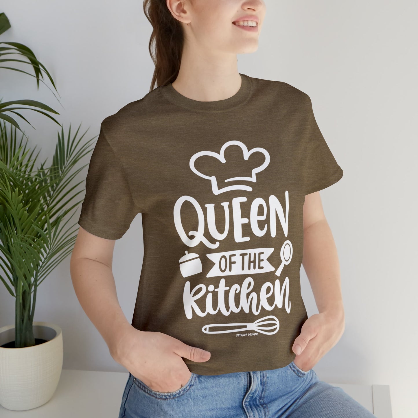 Heather Olive T-Shirt Graphic Tees Men's and Women's Bella Canvas Shirts for Black Tshirt Outfit Cooking Petrova Designs
