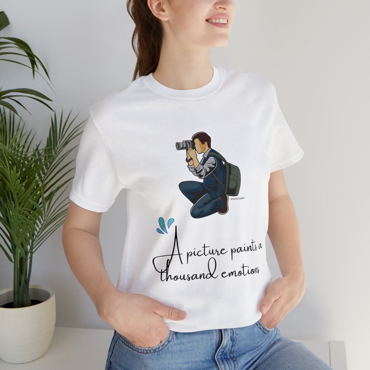 White T-Shirt Graphic Tees Men's and Women's Bella Canvas Shirts for Black Tshirt Outfit Photography Petrova Designs