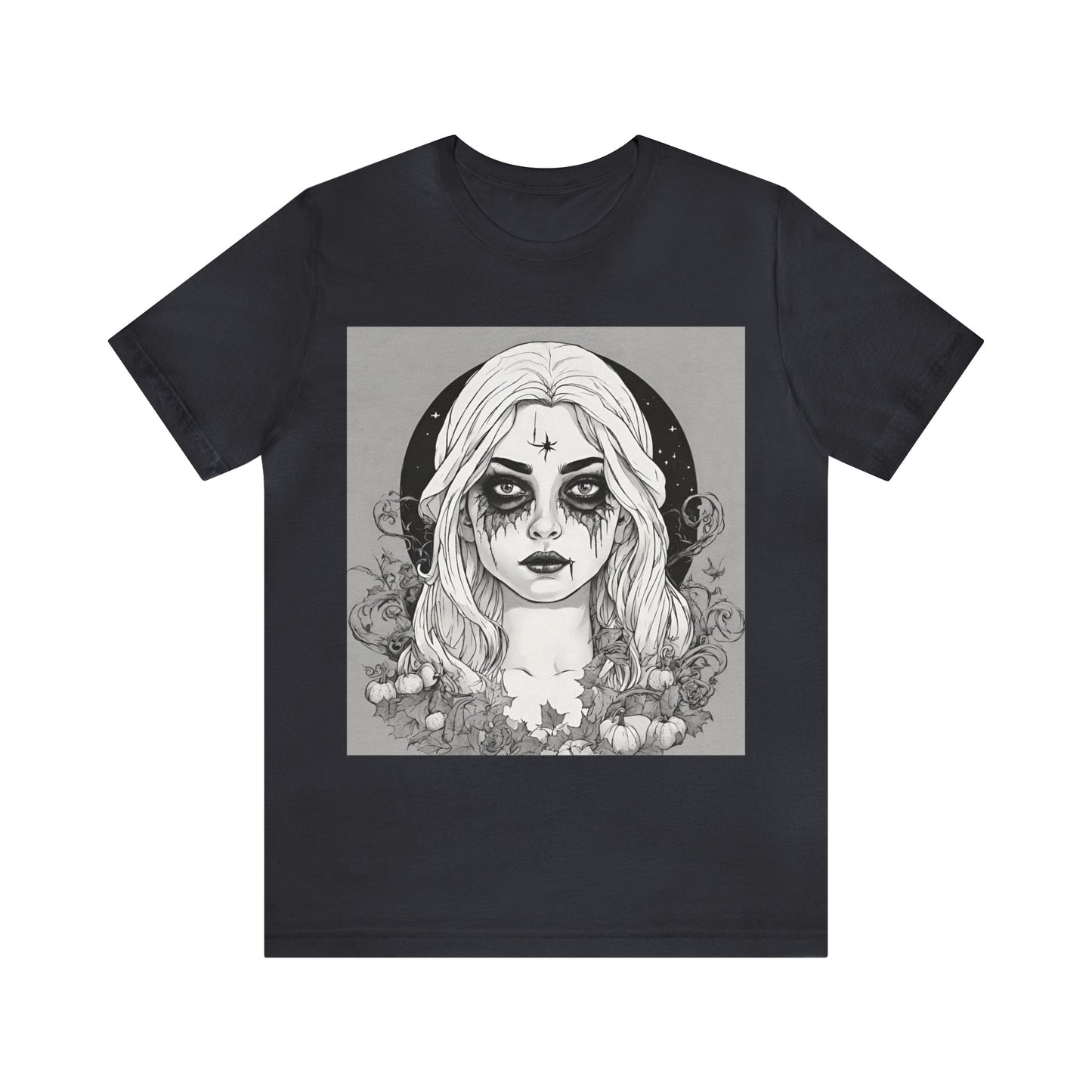 Dark Grey T-Shirt Halloween Shirt for Adults for Halloween Present Graphic Tee Bella Canvas Black Witch Petrova Designs