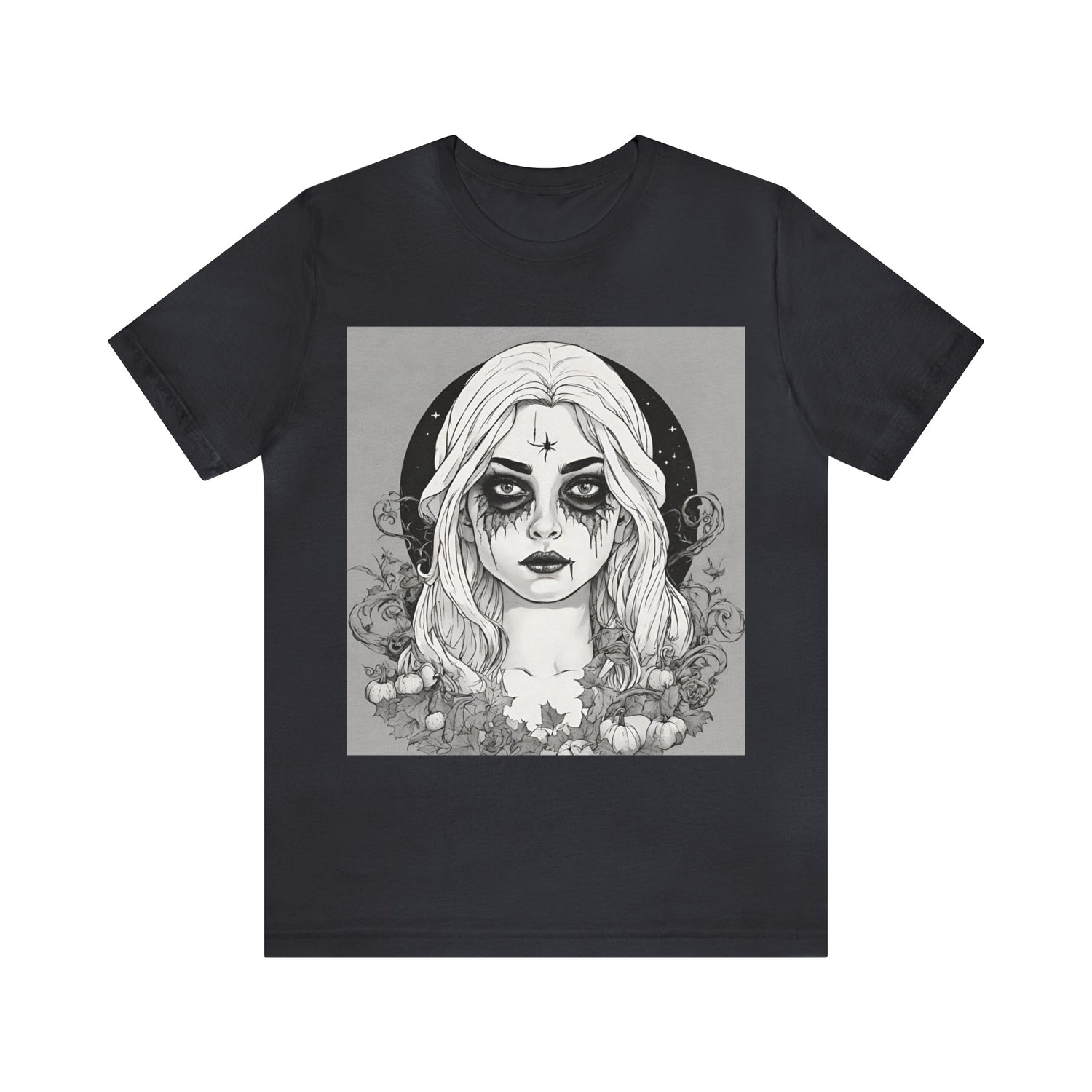 Dark Grey T-Shirt Halloween Shirt for Adults for Halloween Present Graphic Tee Bella Canvas Black Witch Petrova Designs