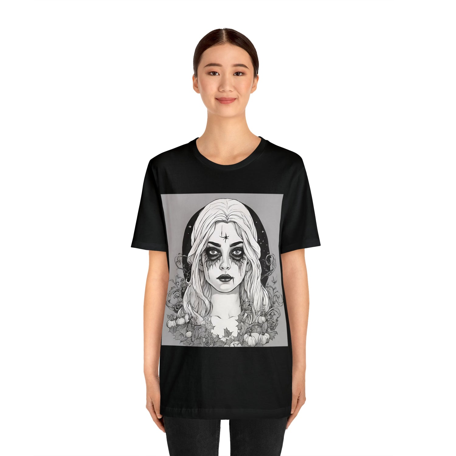 T-Shirt Halloween Shirt for Adults for Halloween Present Graphic Tee Bella Canvas Black Witch Petrova Designs