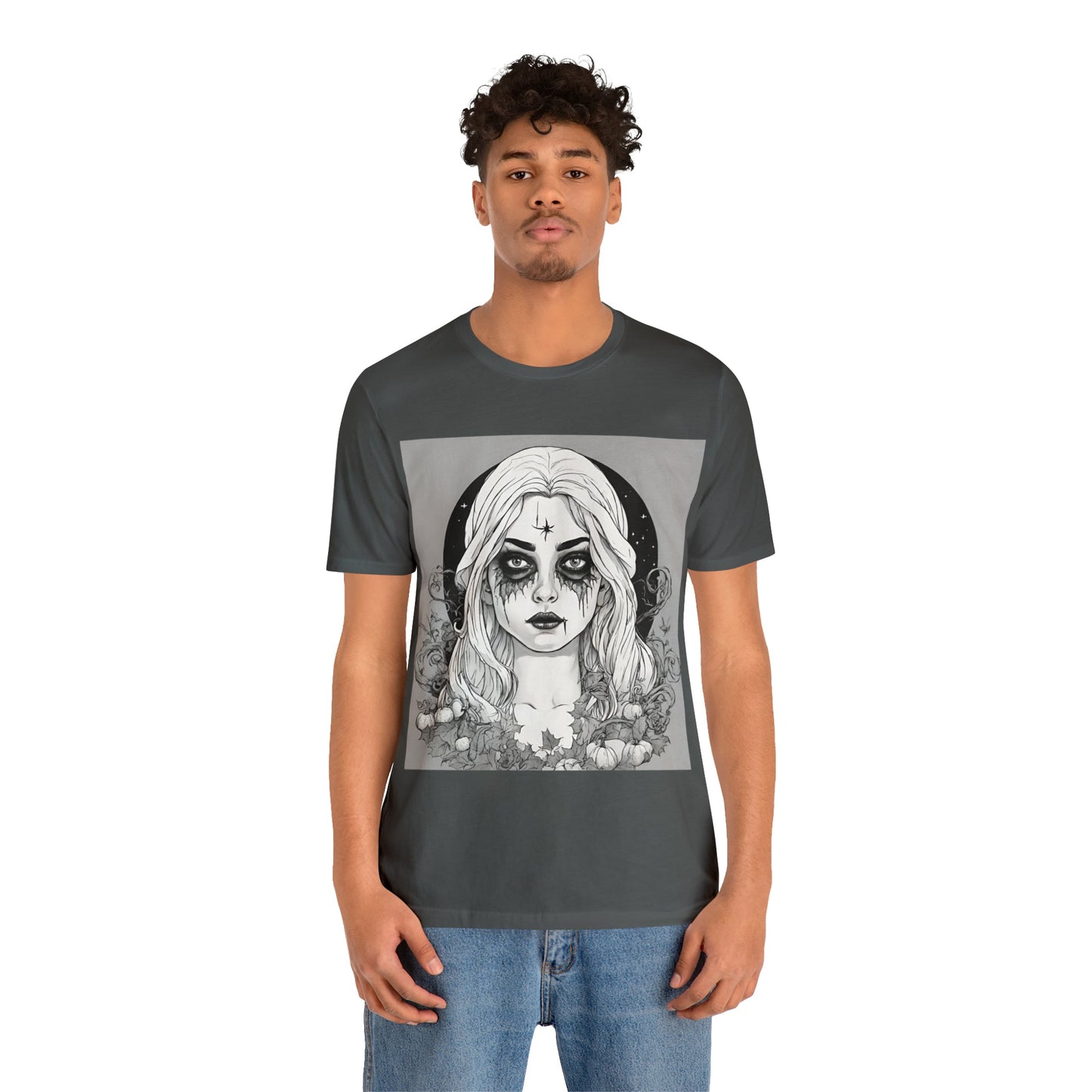 T-Shirt Halloween Shirt for Adults for Halloween Present Graphic Tee Bella Canvas Black Witch Petrova Designs
