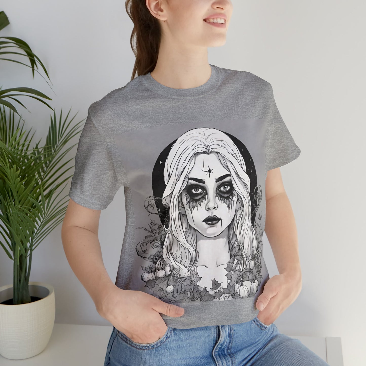 T-Shirt Halloween Shirt for Adults for Halloween Present Graphic Tee Bella Canvas Black Witch Petrova Designs