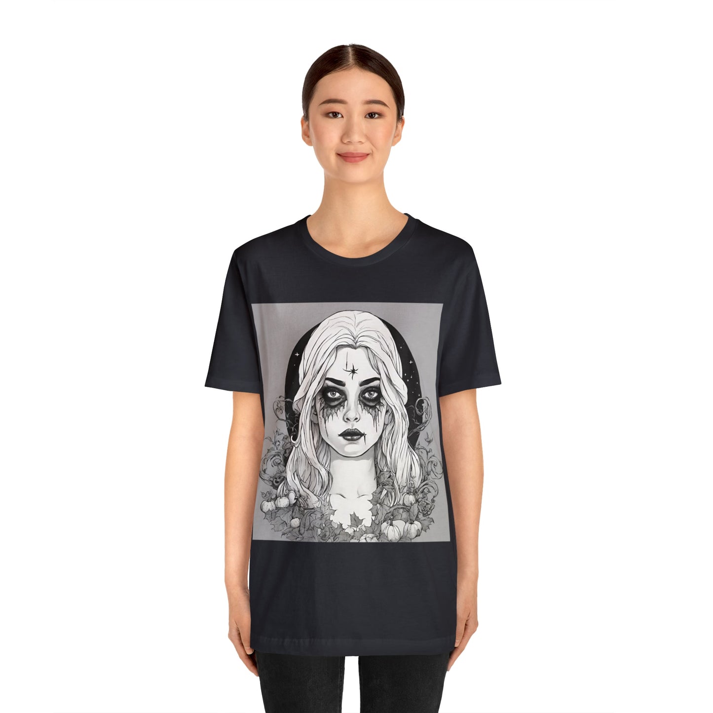 T-Shirt Halloween Shirt for Adults for Halloween Present Graphic Tee Bella Canvas Black Witch Petrova Designs