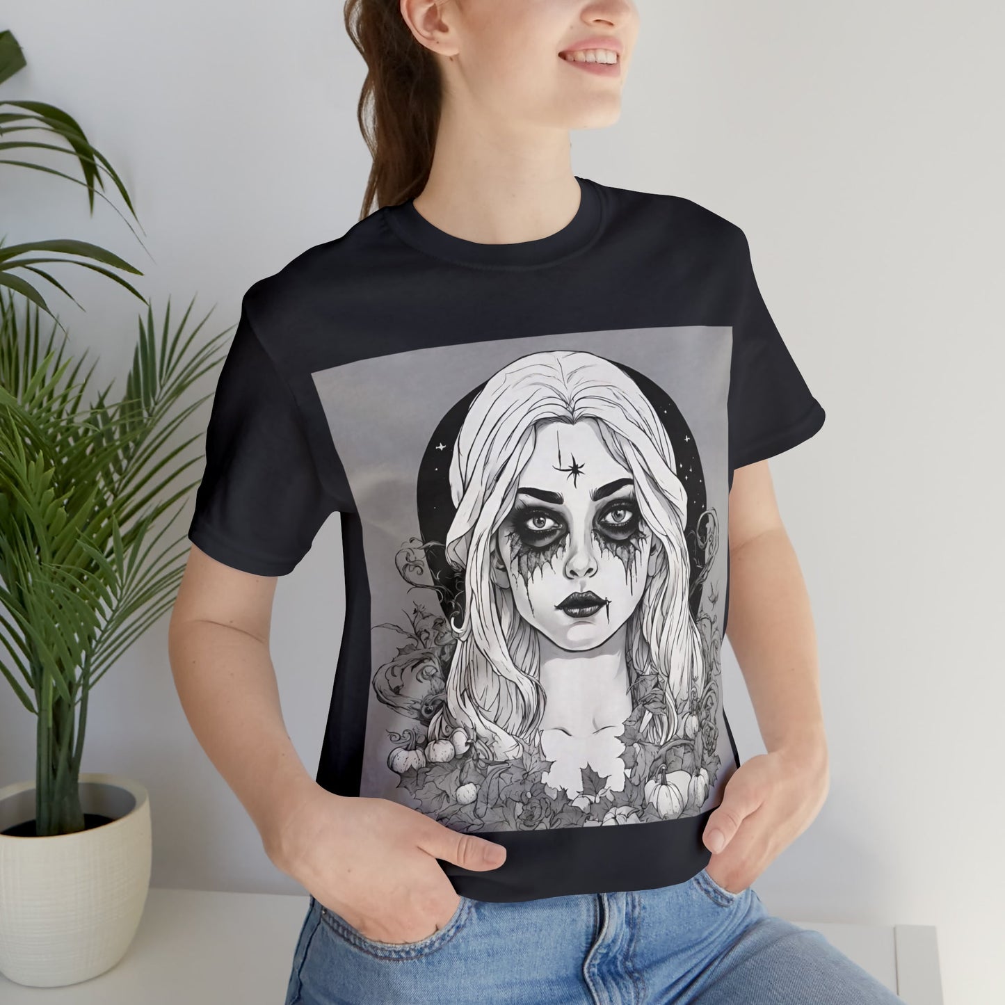 T-Shirt Halloween Shirt for Adults for Halloween Present Graphic Tee Bella Canvas Black Witch Petrova Designs