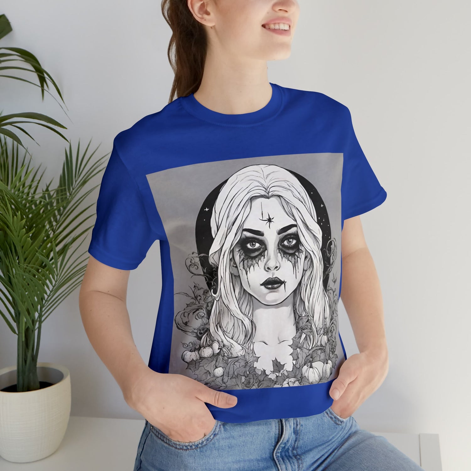 T-Shirt Halloween Shirt for Adults for Halloween Present Graphic Tee Bella Canvas Black Witch Petrova Designs