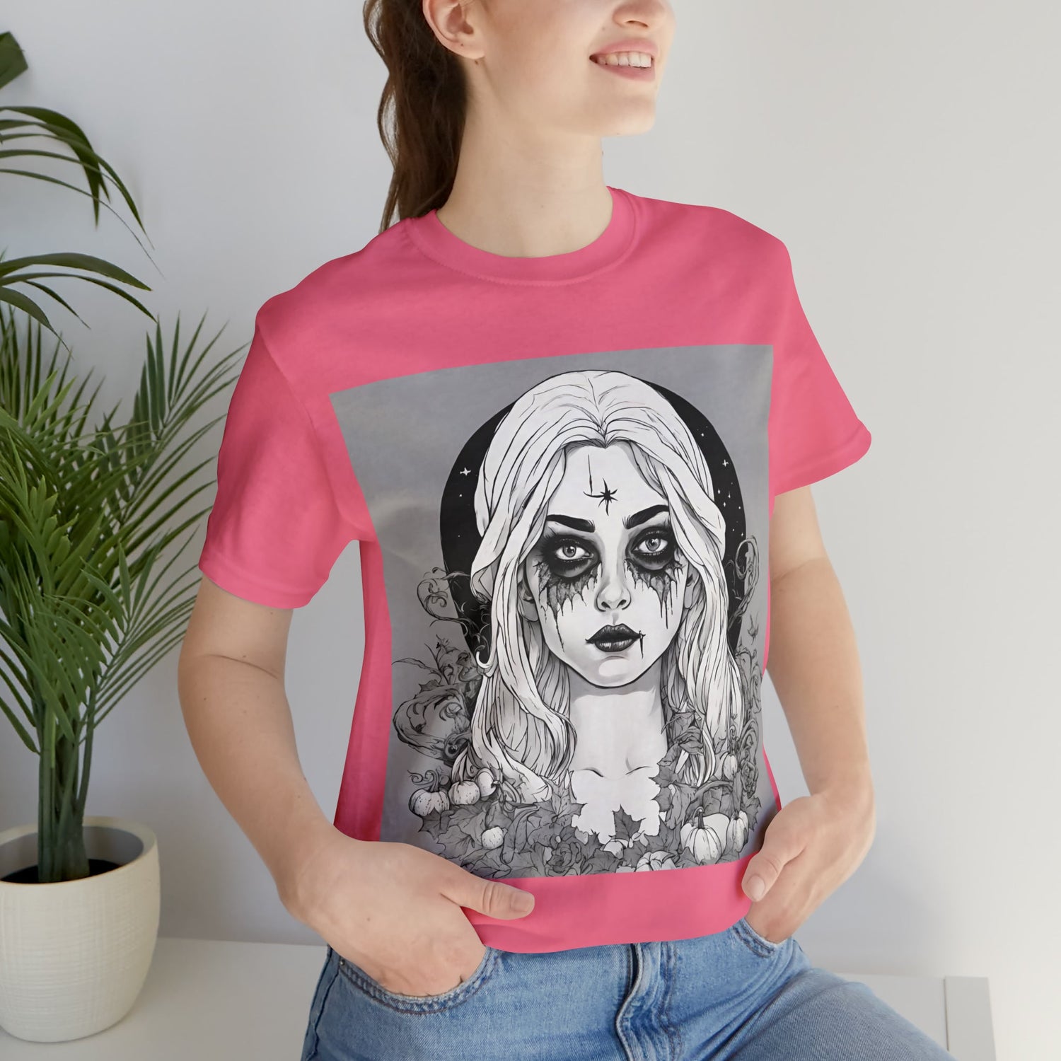 T-Shirt Halloween Shirt for Adults for Halloween Present Graphic Tee Bella Canvas Black Witch Petrova Designs