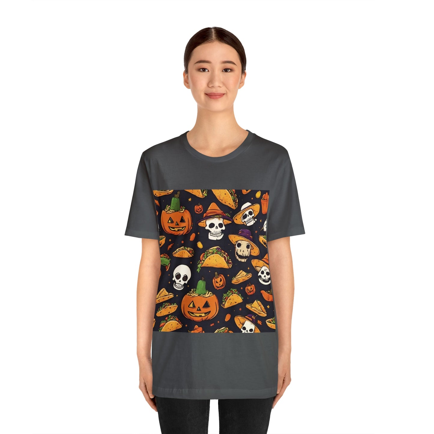 T-Shirt Halloween T-Shirt Graphic Tee for Men Women Bella Canvas Shirt Halloween Cute Pumpkin Petrova Designs