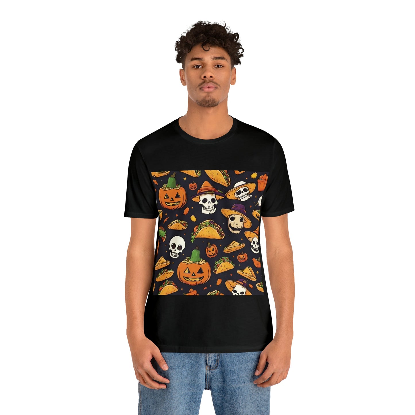 T-Shirt Halloween T-Shirt Graphic Tee for Men Women Bella Canvas Shirt Halloween Cute Pumpkin Petrova Designs