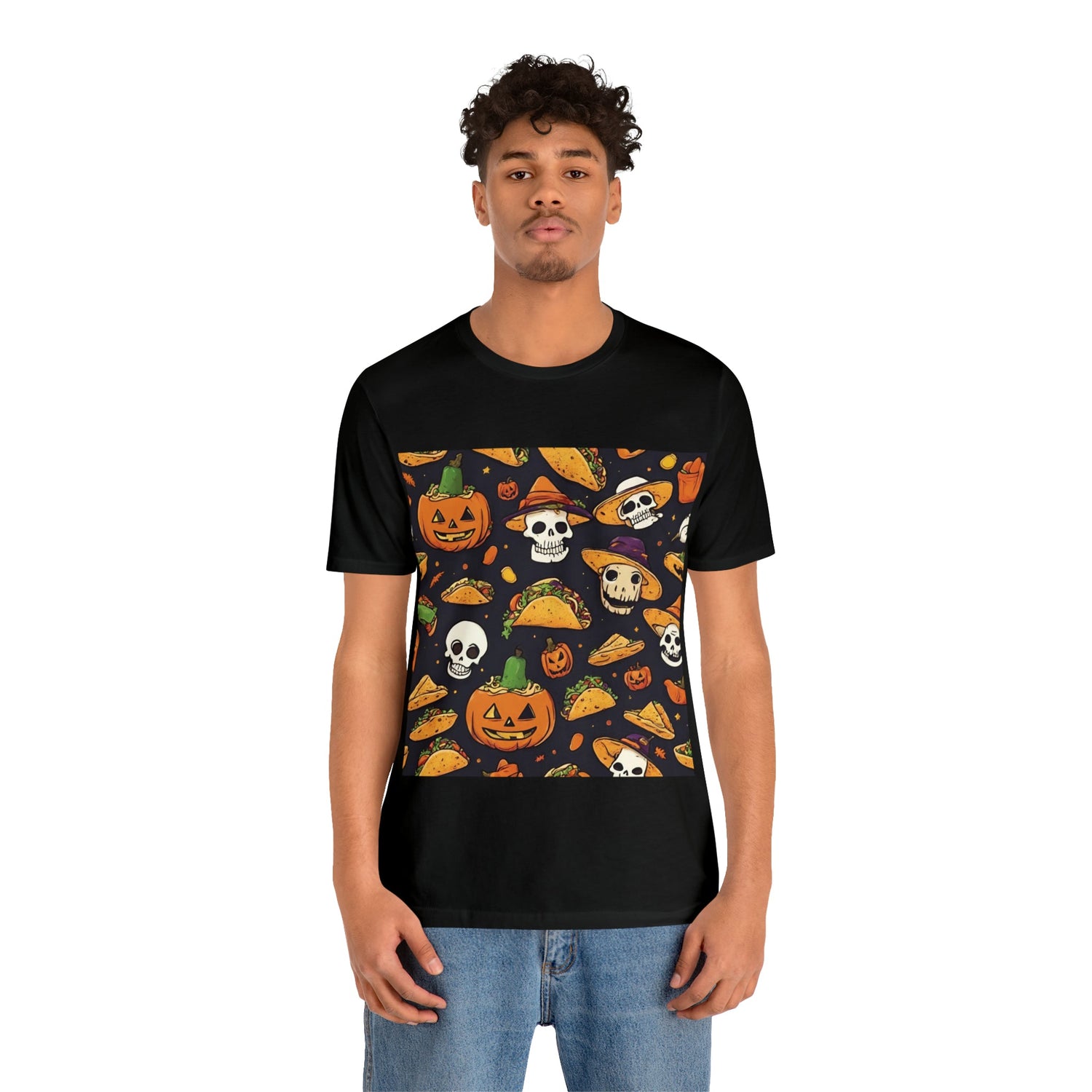 T-Shirt Halloween T-Shirt Graphic Tee for Men Women Bella Canvas Shirt Halloween Cute Pumpkin Petrova Designs