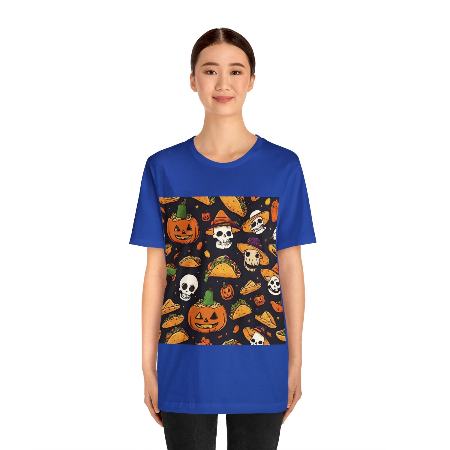 T-Shirt Halloween T-Shirt Graphic Tee for Men Women Bella Canvas Shirt Halloween Cute Pumpkin Petrova Designs
