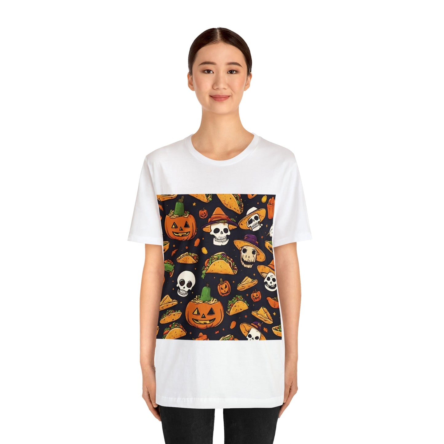 T-Shirt Halloween T-Shirt Graphic Tee for Men Women Bella Canvas Shirt Halloween Cute Pumpkin Petrova Designs