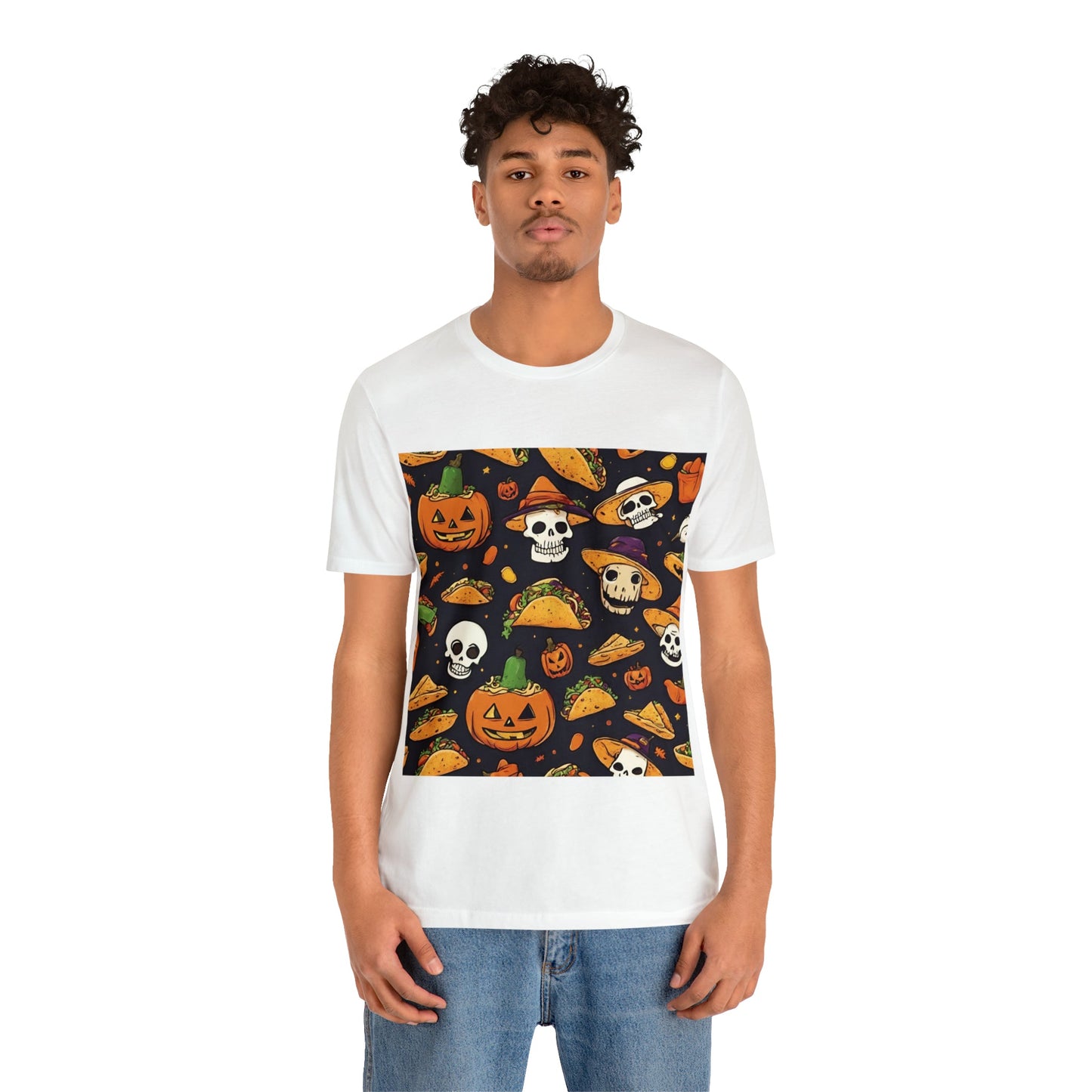 T-Shirt Halloween T-Shirt Graphic Tee for Men Women Bella Canvas Shirt Halloween Cute Pumpkin Petrova Designs