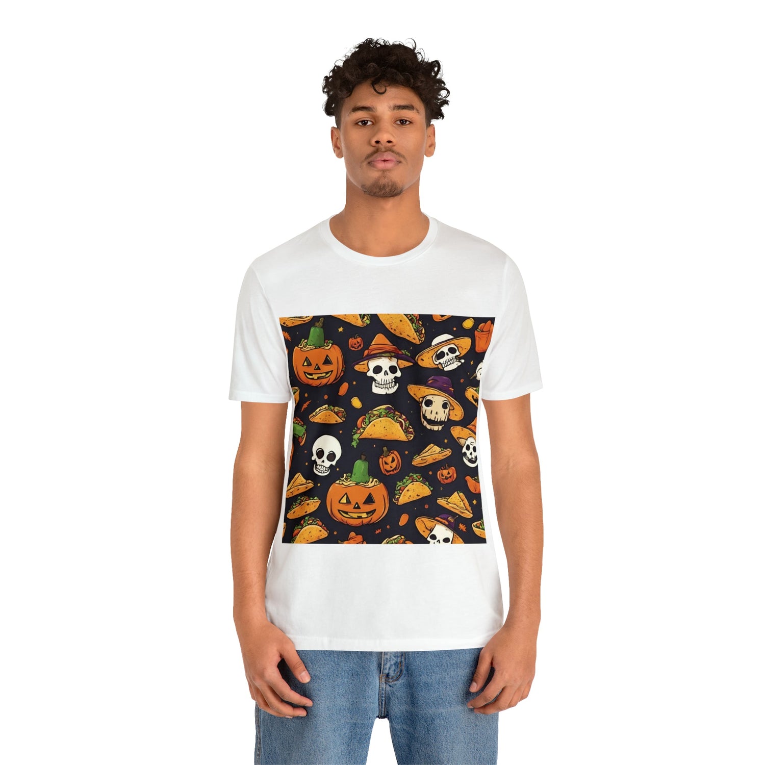 T-Shirt Halloween T-Shirt Graphic Tee for Men Women Bella Canvas Shirt Halloween Cute Pumpkin Petrova Designs