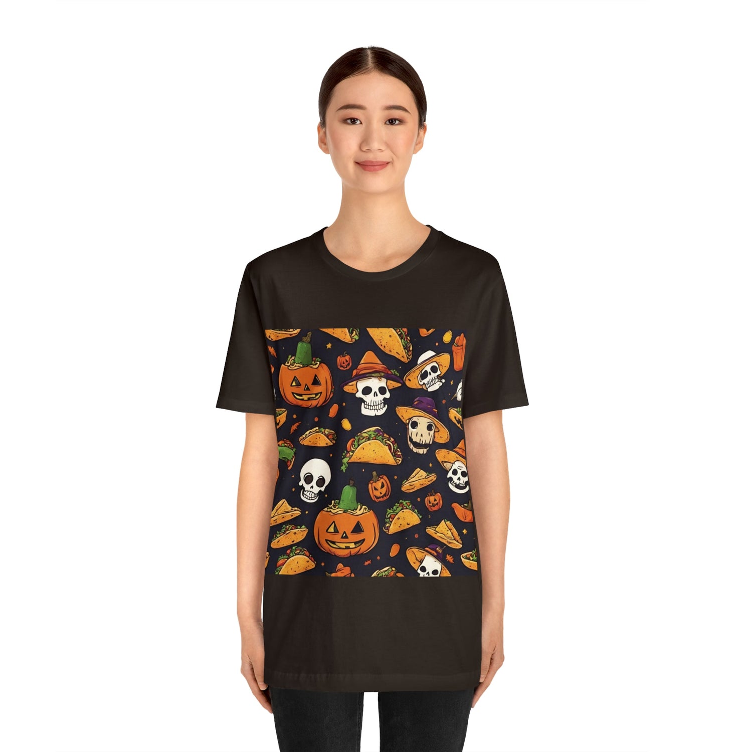 T-Shirt Halloween T-Shirt Graphic Tee for Men Women Bella Canvas Shirt Halloween Cute Pumpkin Petrova Designs