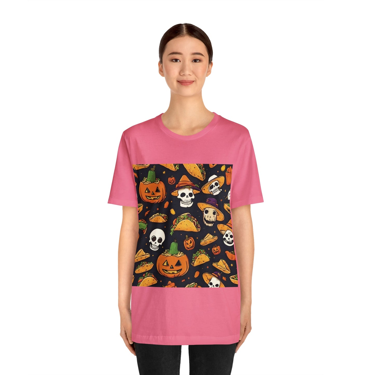 T-Shirt Halloween T-Shirt Graphic Tee for Men Women Bella Canvas Shirt Halloween Cute Pumpkin Petrova Designs