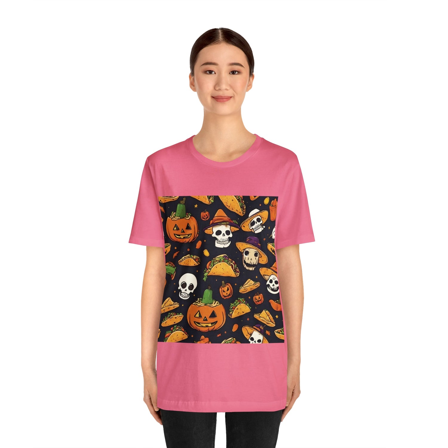 T-Shirt Halloween T-Shirt Graphic Tee for Men Women Bella Canvas Shirt Halloween Cute Pumpkin Petrova Designs