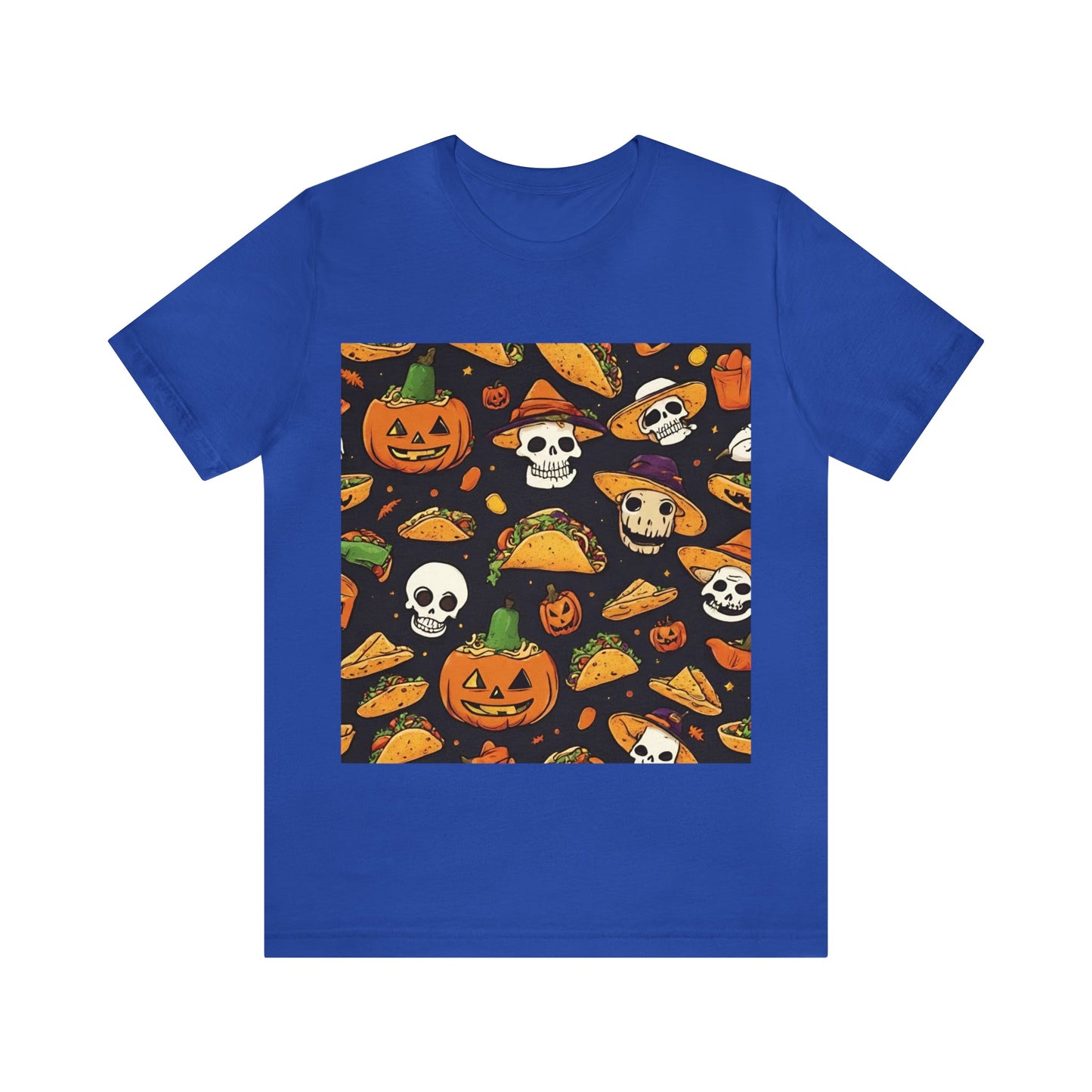 True Royal T-Shirt Halloween T-Shirt Graphic Tee for Men Women Bella Canvas Shirt Halloween Cute Pumpkin Petrova Designs