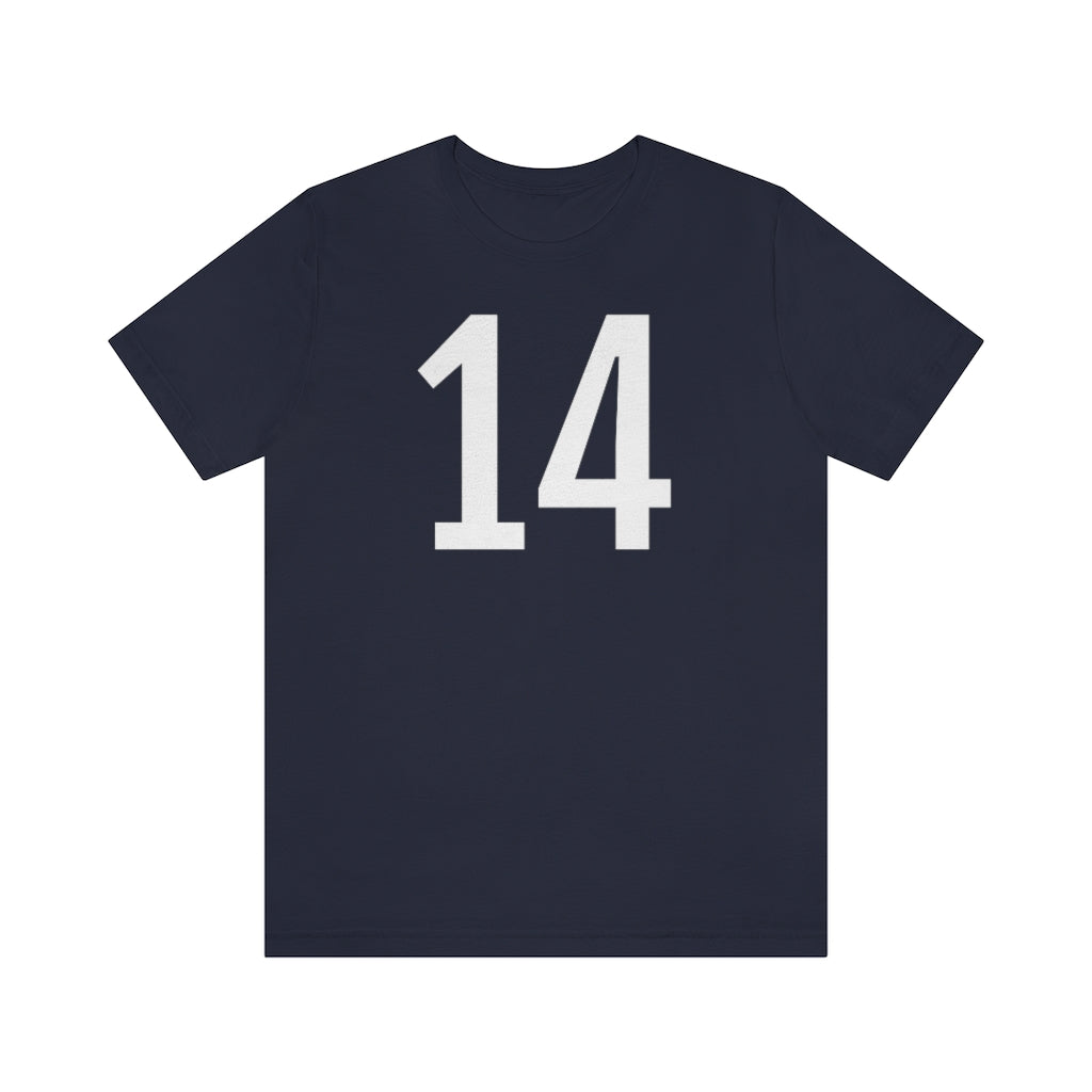 Navy T-Shirt Numbered T Shirt with Number On Them for Numerological Black Tshirt Outfit 14 Petrova Designs