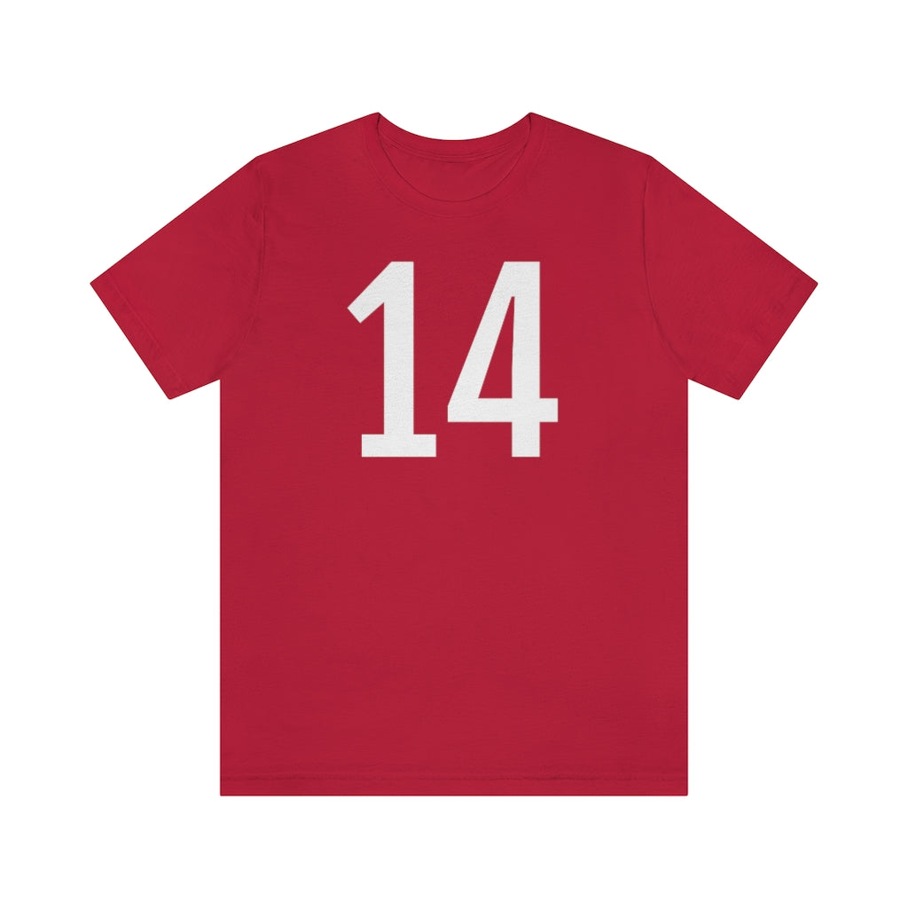 Red T-Shirt Numbered T Shirt with Number On Them for Numerological Black Tshirt Outfit 14 Petrova Designs