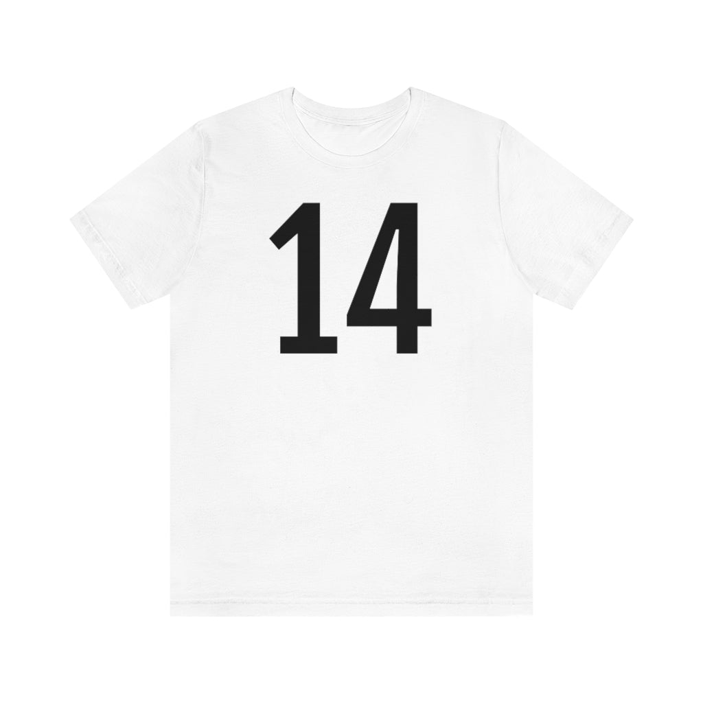 White T-Shirt Numbered T Shirt with Number On Them for Numerological Black Tshirt Outfit 14 Petrova Designs