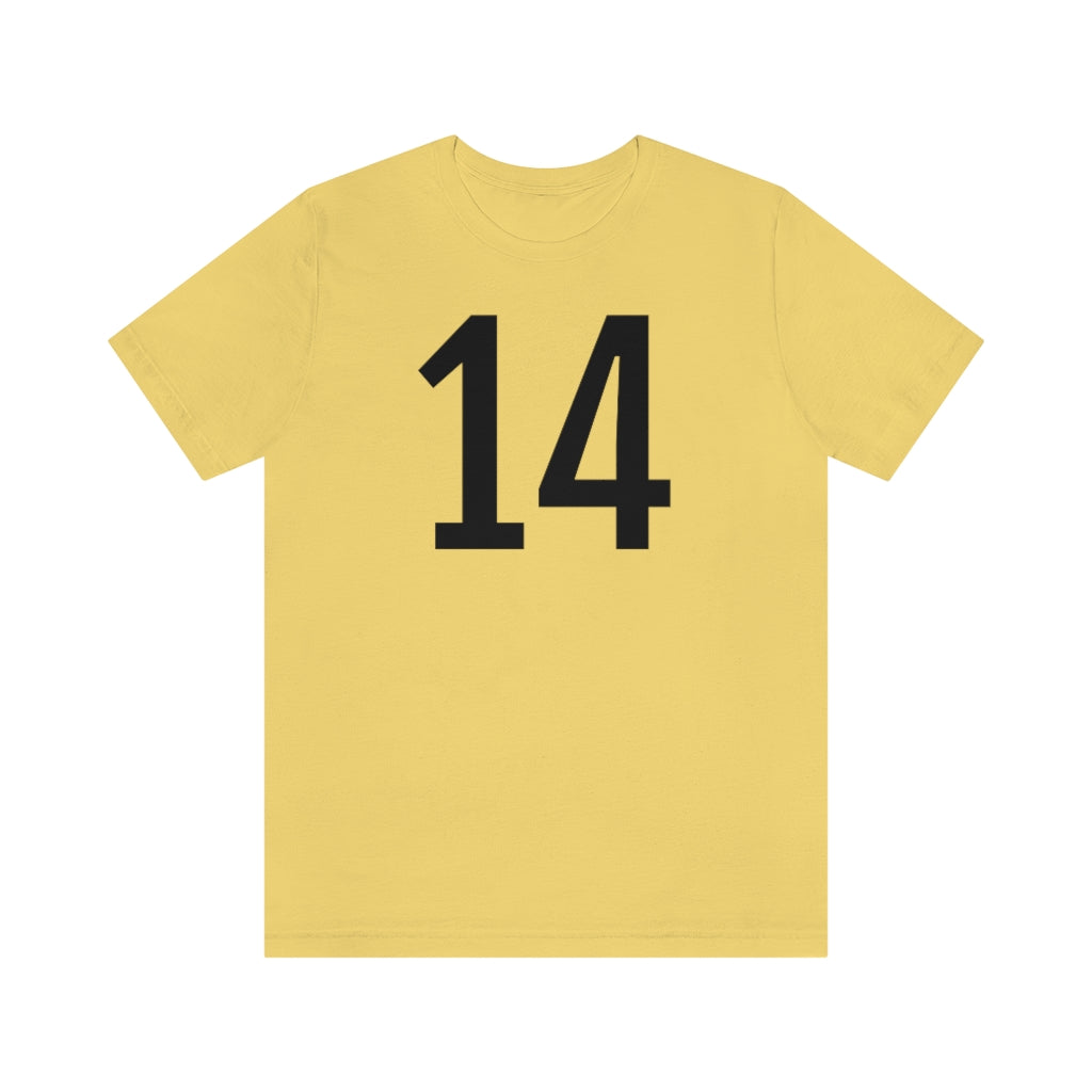 Yellow T-Shirt Numbered T Shirt with Number On Them for Numerological Black Tshirt Outfit 14 Petrova Designs