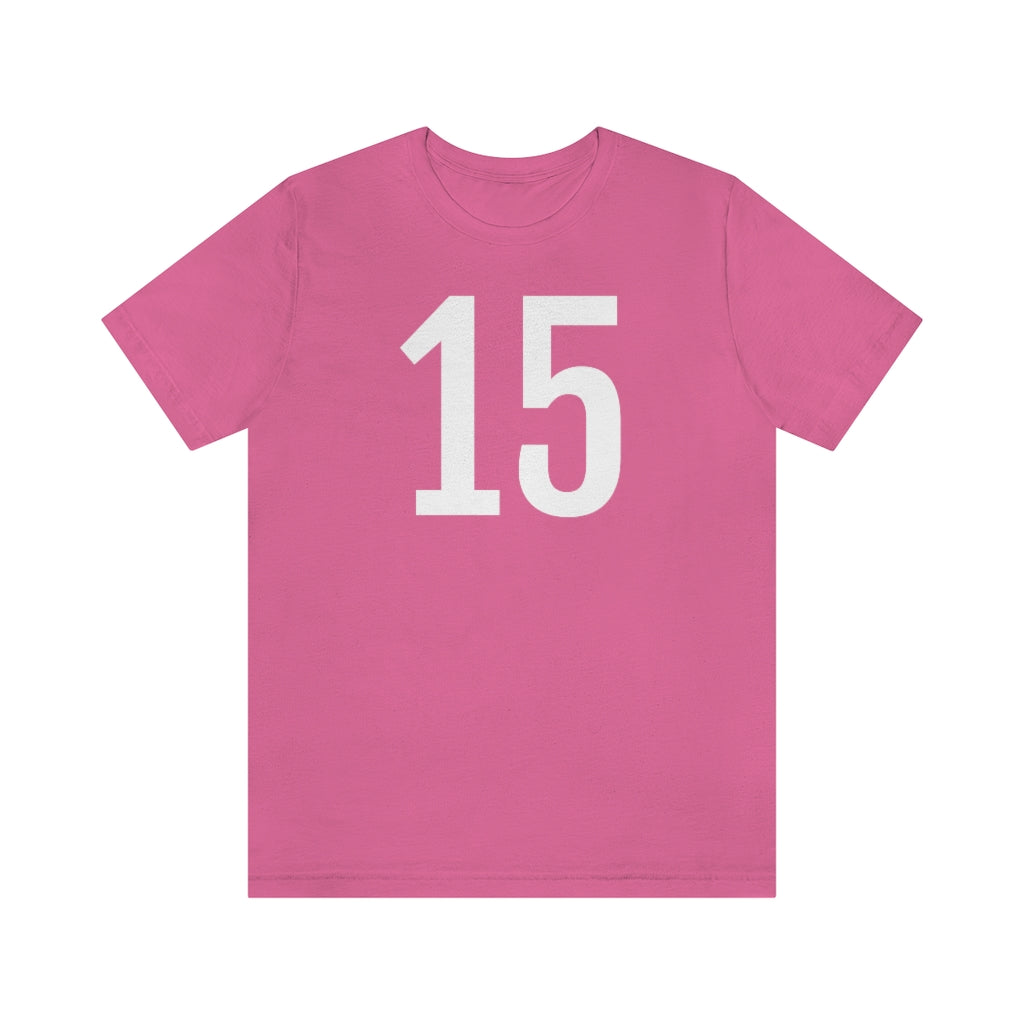Charity Pink T-Shirt Numbered T Shirt with Number On Them for Numerological Black Tshirt Outfit 15 Petrova Designs