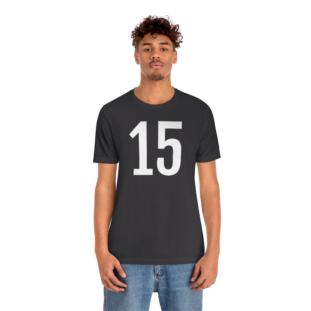 T-Shirt Numbered T Shirt with Number On Them for Numerological Black Tshirt Outfit 15 Petrova Designs