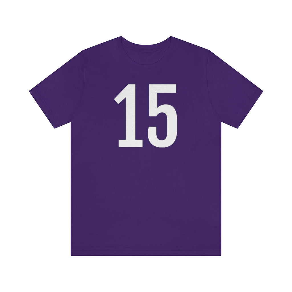 Team Purple T-Shirt Numbered T Shirt with Number On Them for Numerological Black Tshirt Outfit 15 Petrova Designs