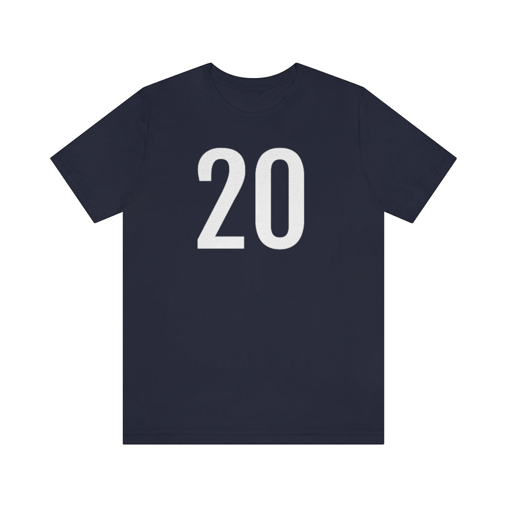 Navy T-Shirt Numbered T Shirt with Number On Them for Numerological Black Tshirt Outfit 20 Petrova Designs
