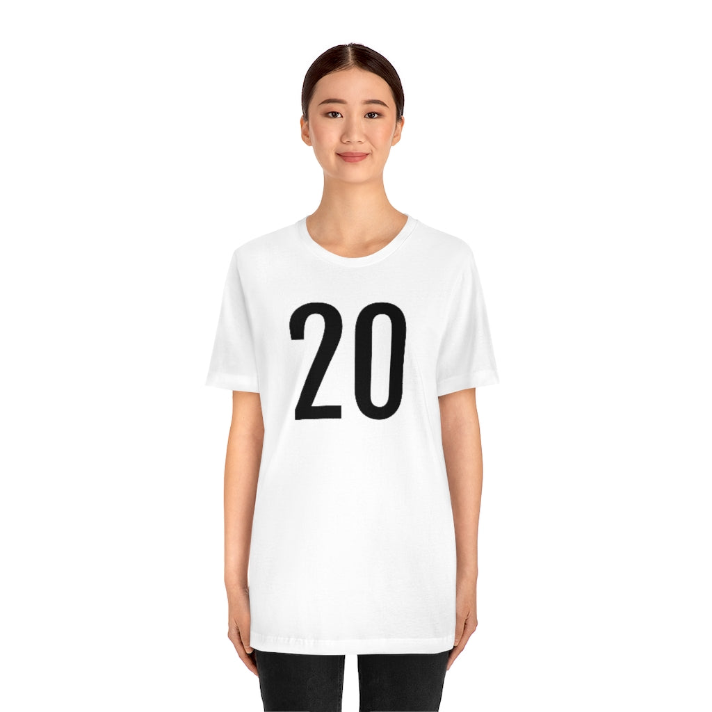 T-Shirt Numbered T Shirt with Number On Them for Numerological Black Tshirt Outfit 20 Petrova Designs