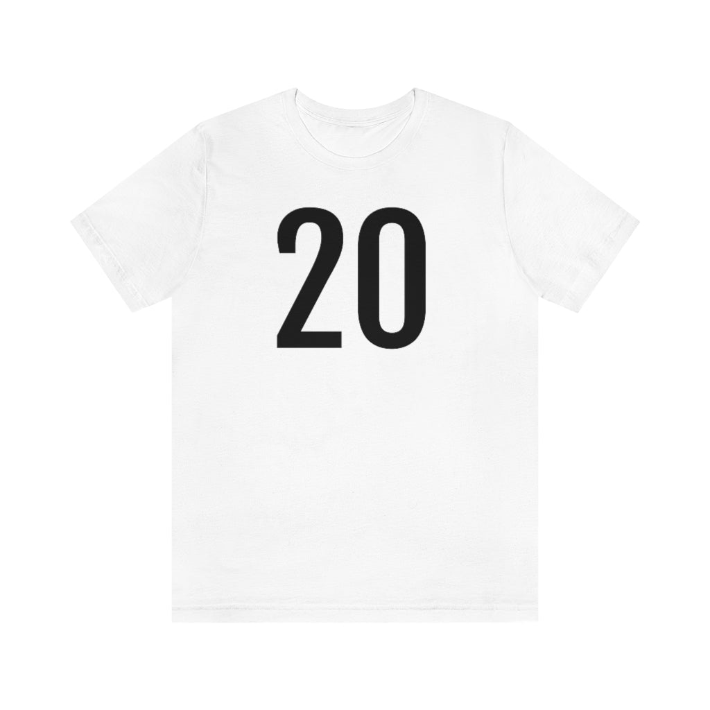 White T-Shirt Numbered T Shirt with Number On Them for Numerological Black Tshirt Outfit 20 Petrova Designs