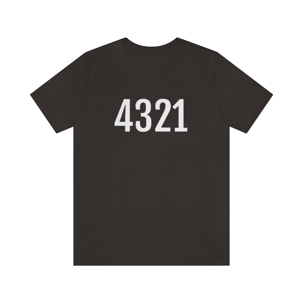 Brown T-Shirt Numbered T Shirt with Number On Them for Numerological Black Tshirt Outfit 4321 Petrova Designs