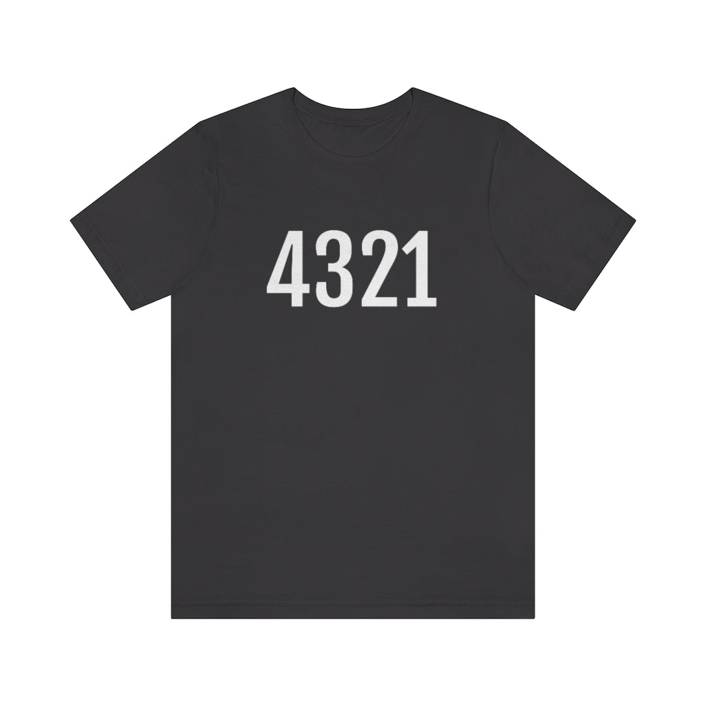 Dark Grey T-Shirt Numbered T Shirt with Number On Them for Numerological Black Tshirt Outfit 4321 Petrova Designs