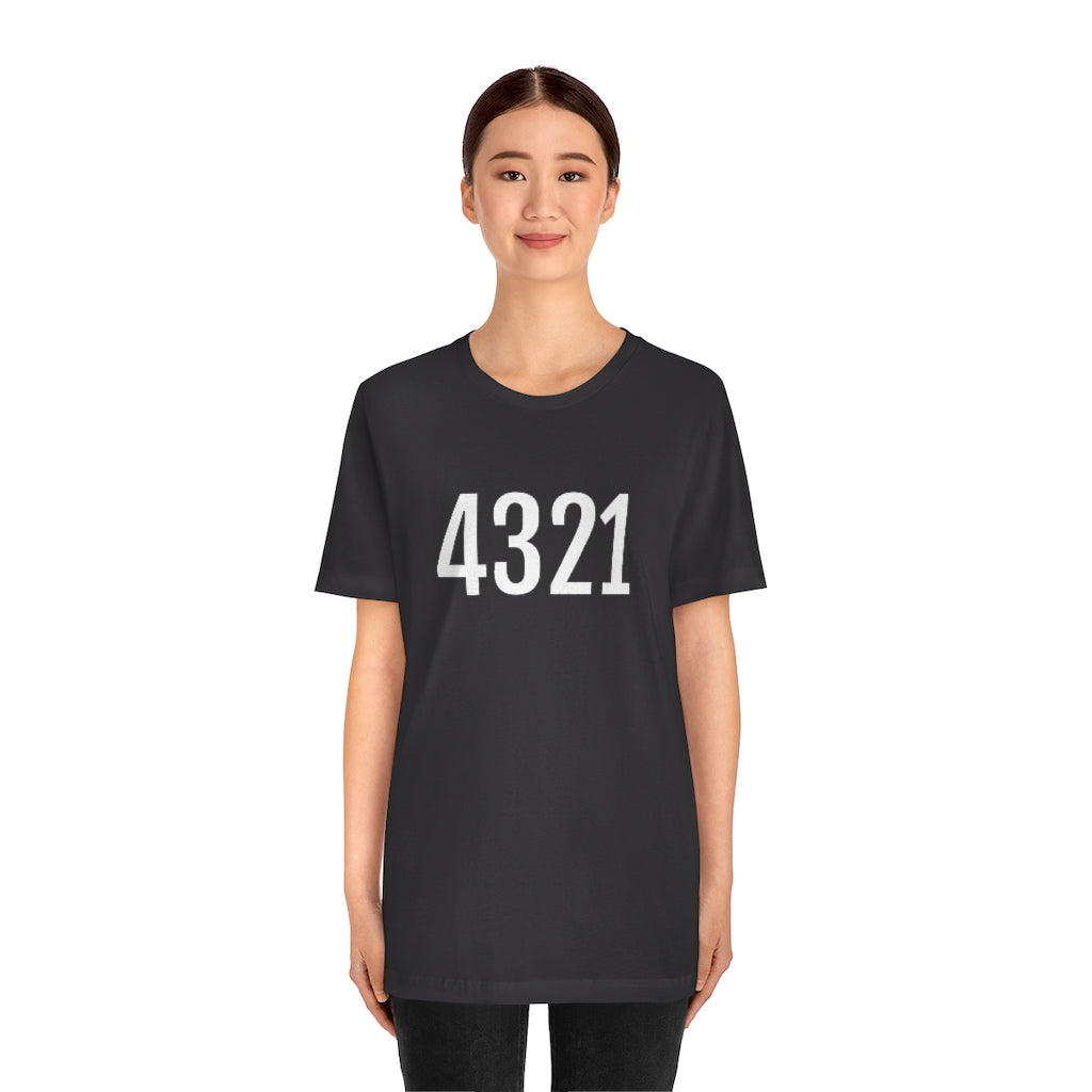T-Shirt Numbered T Shirt with Number On Them for Numerological Black Tshirt Outfit 4321 Petrova Designs