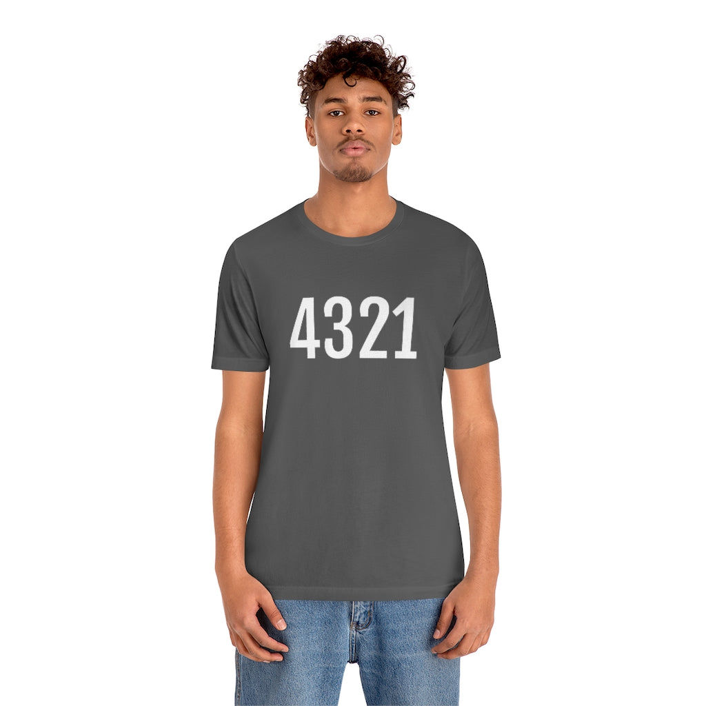 T-Shirt Numbered T Shirt with Number On Them for Numerological Black Tshirt Outfit 4321 Petrova Designs