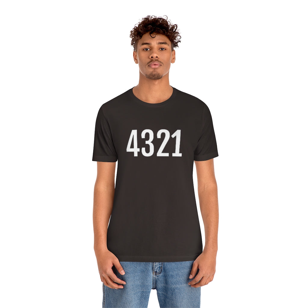 T-Shirt Numbered T Shirt with Number On Them for Numerological Black Tshirt Outfit 4321 Petrova Designs