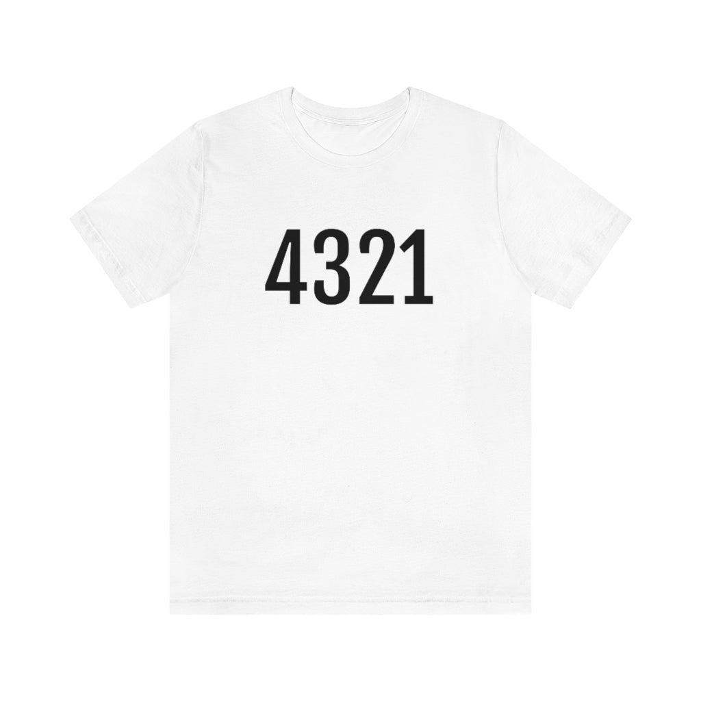 White T-Shirt Numbered T Shirt with Number On Them for Numerological Black Tshirt Outfit 4321 Petrova Designs