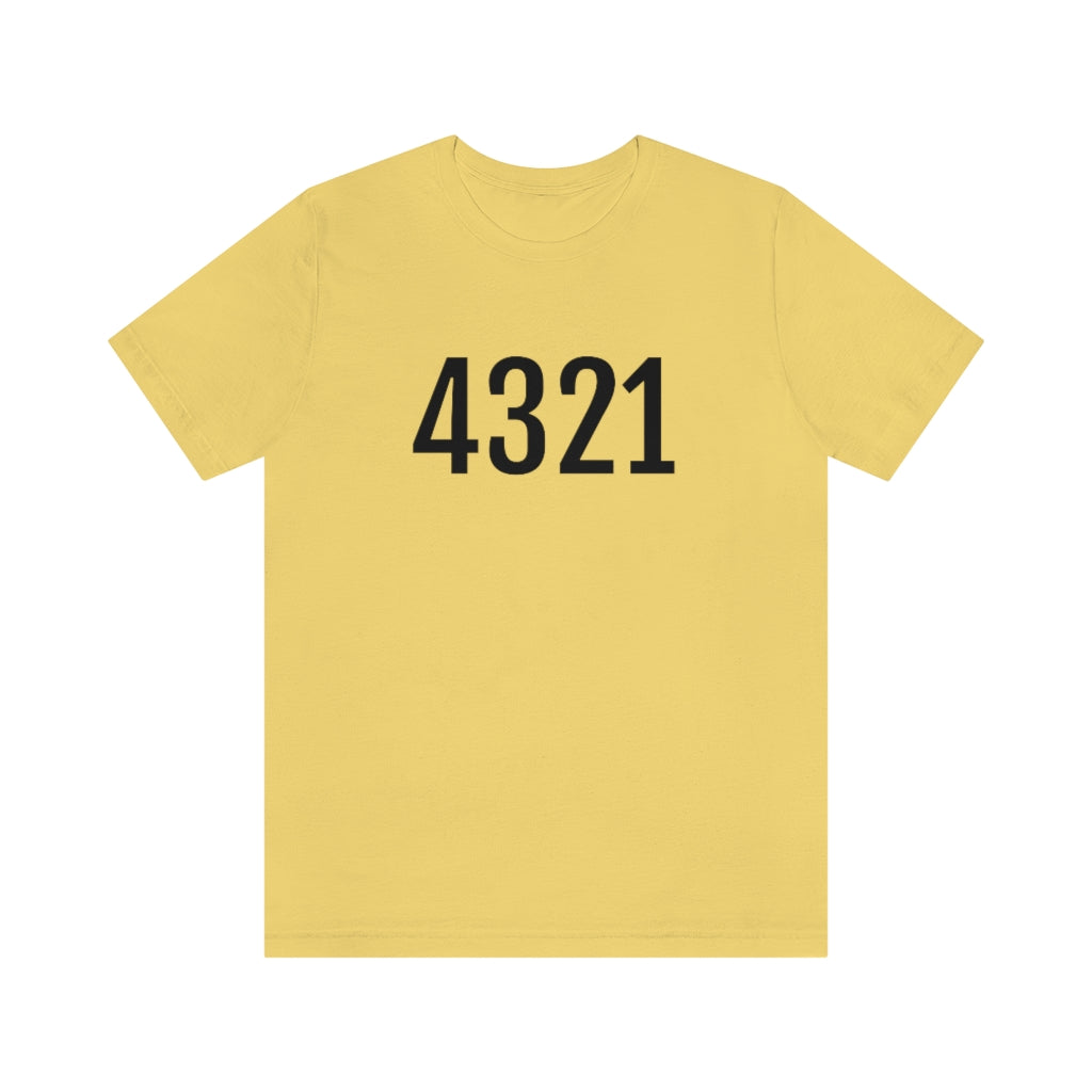 Yellow T-Shirt Numbered T Shirt with Number On Them for Numerological Black Tshirt Outfit 4321 Petrova Designs