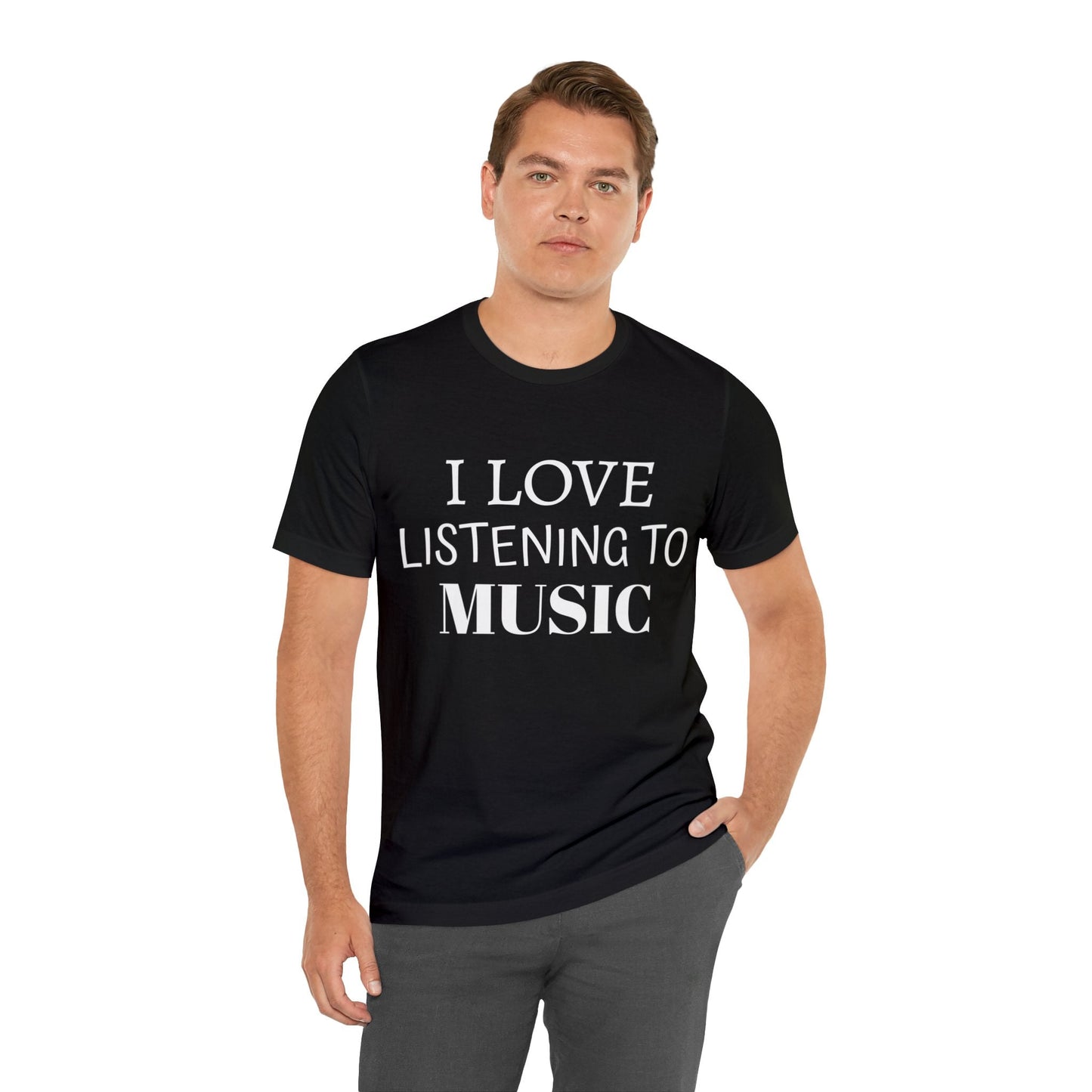 T-Shirt Text Shirt for Men & Women Black Bella Canvas Shirts for Tshirt Outfit Aesthetic Listen to Music Petrova Designs