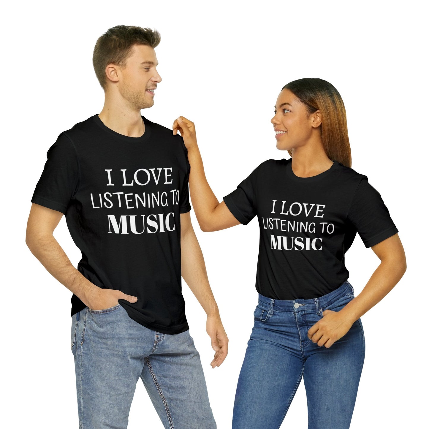 T-Shirt Text Shirt for Men & Women Black Bella Canvas Shirts for Tshirt Outfit Aesthetic Listen to Music Petrova Designs