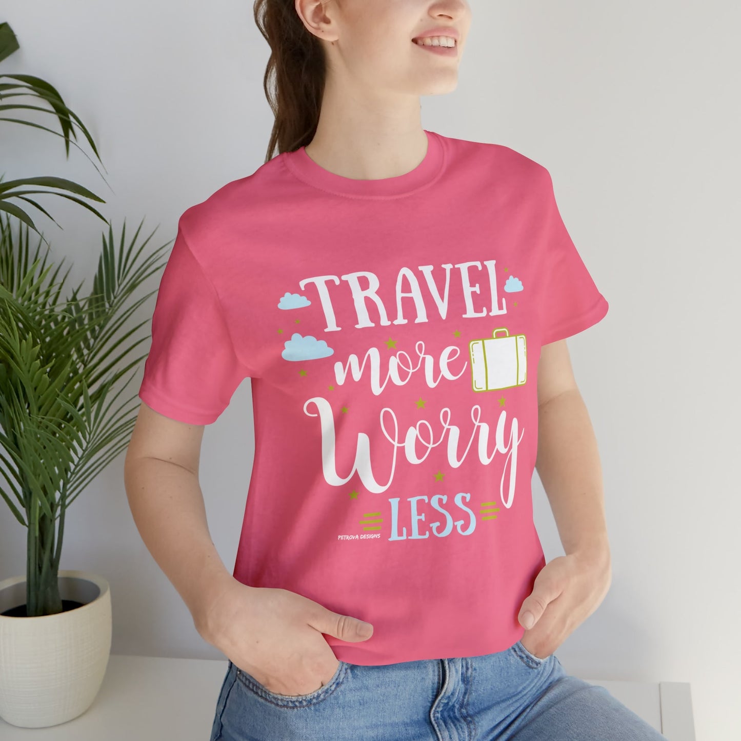 Charity Pink T-Shirt Text Shirt for Men & Women Black Bella Canvas Shirts for Tshirt Outfit Aesthetic Traveler Traveling Petrova Designs