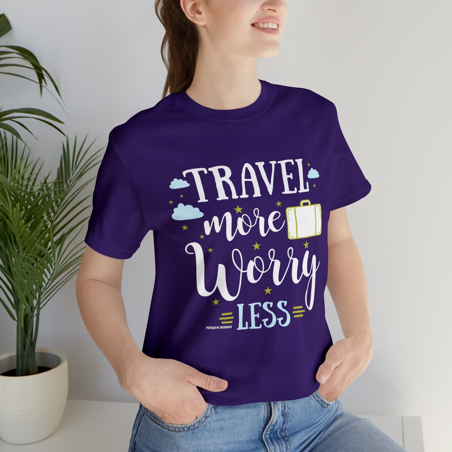 Team Purple T-Shirt Text Shirt for Men & Women Black Bella Canvas Shirts for Tshirt Outfit Aesthetic Traveler Traveling Petrova Designs