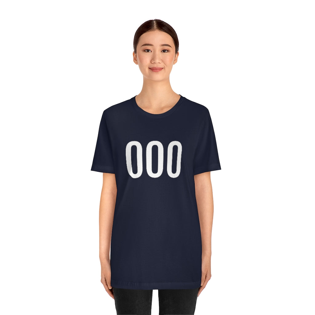 T-Shirt 000 Numbered Tee Shirt with Numbers On Them for Numbered T-Shirt Outfit Petrova Designs