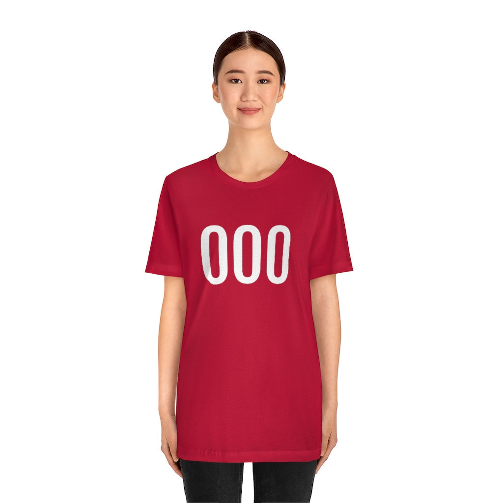 T-Shirt 000 Numbered Tee Shirt with Numbers On Them for Numbered T-Shirt Outfit Petrova Designs