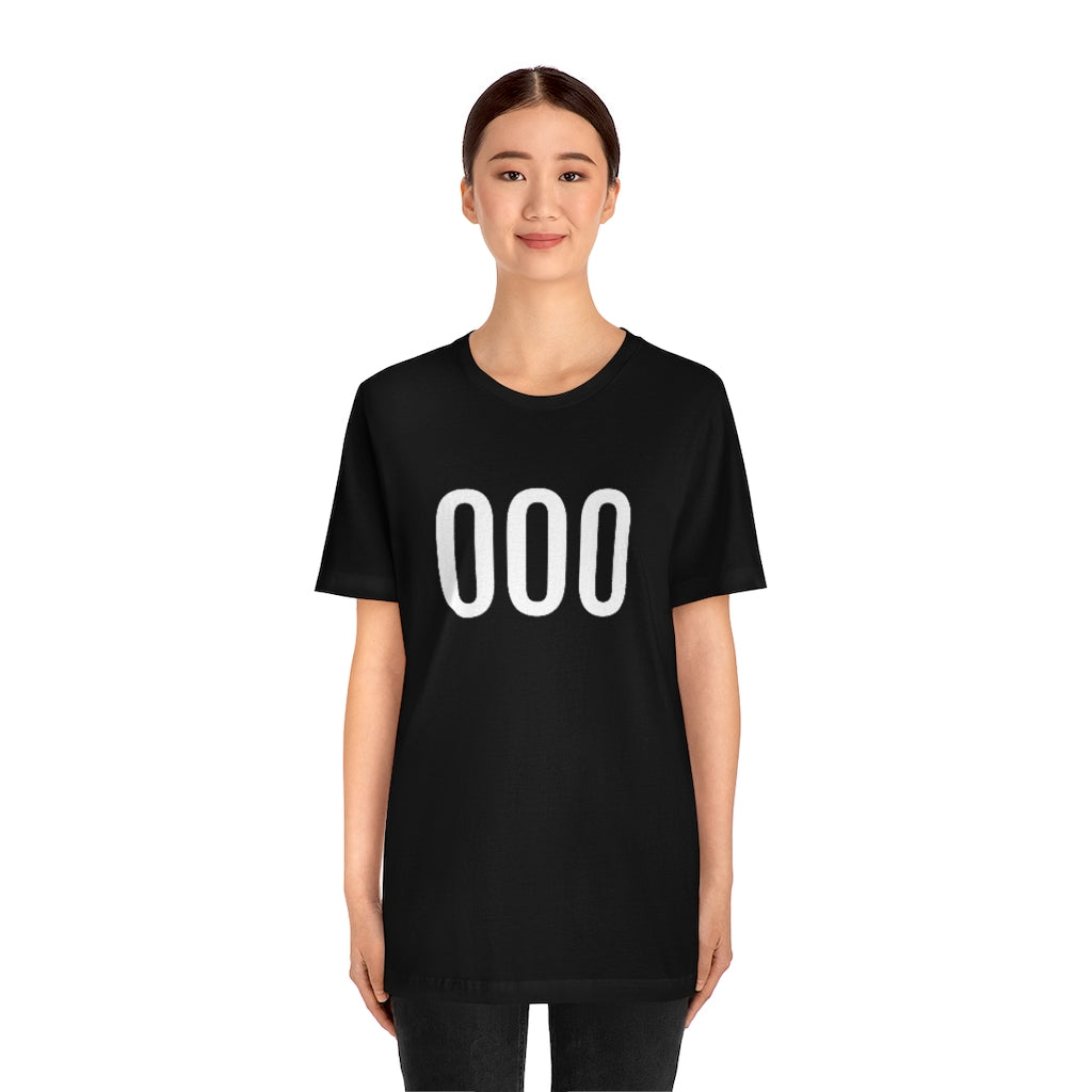 T-Shirt 000 Numbered Tee Shirt with Numbers On Them for Numbered T-Shirt Outfit Petrova Designs